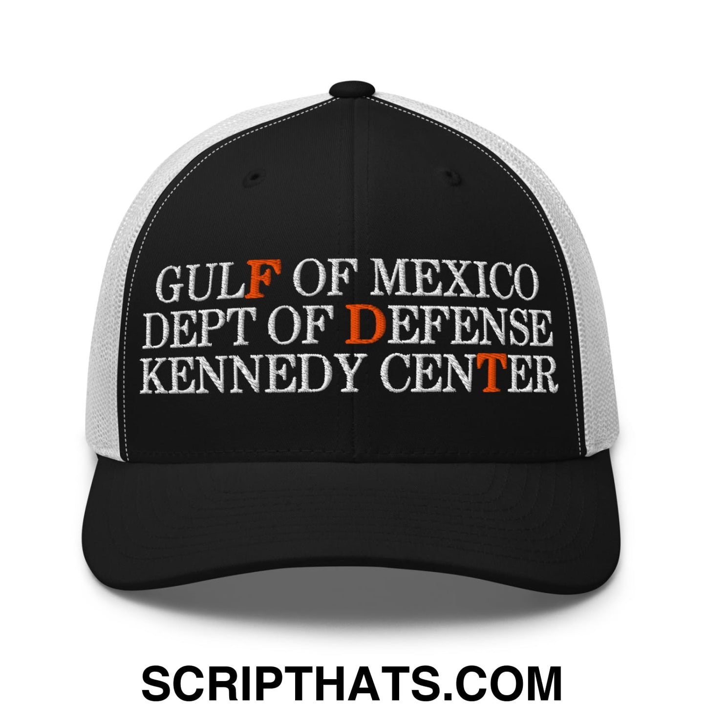 FDT Gulf of Mexico Dept of Defense Kennedy Center Embroidered Mesh Trucker Hat Black White