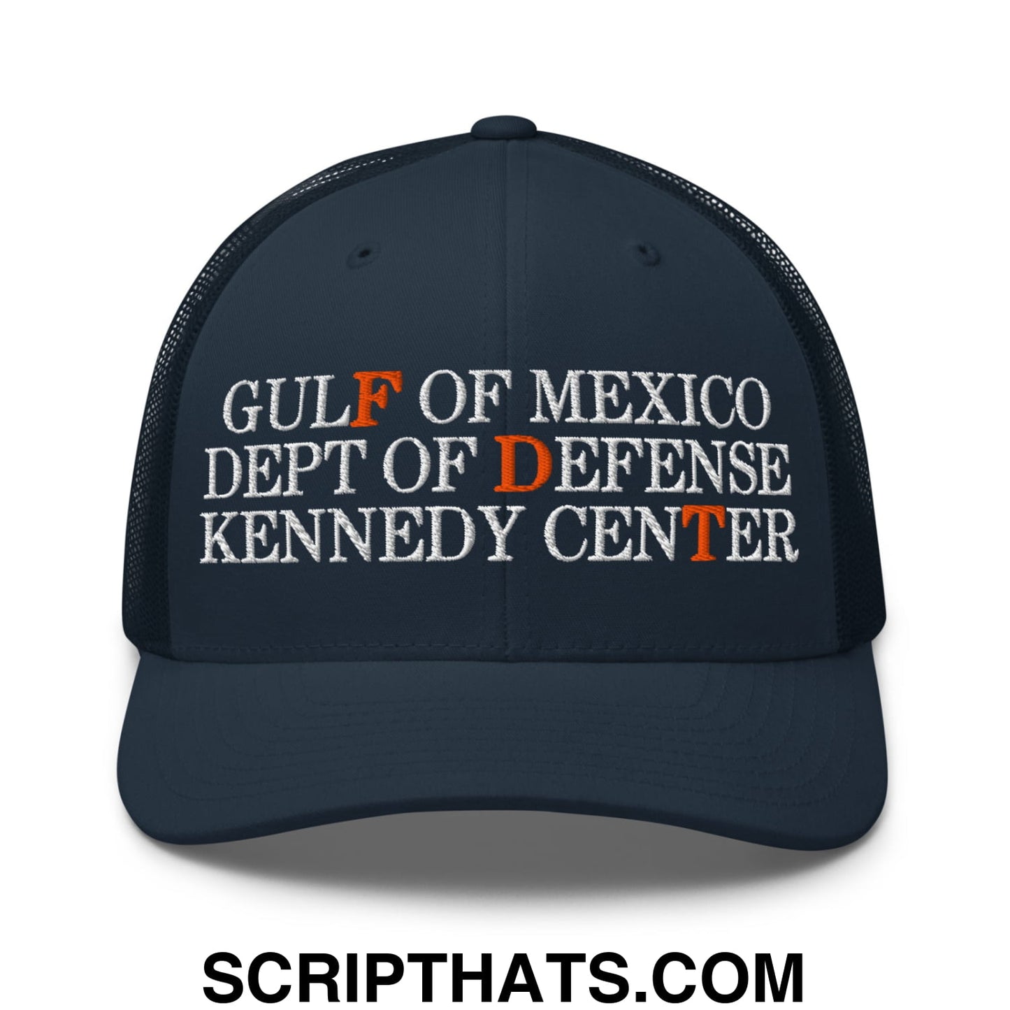 FDT Gulf of Mexico Dept of Defense Kennedy Center Embroidered Mesh Trucker Hat Navy
