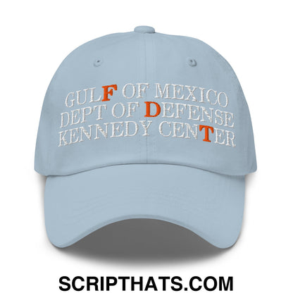 FDT Gulf of Mexico Dept of Defense Kennedy Center Embroidered Unstructured Dad Hat Light Blue