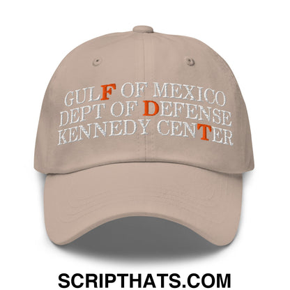 FDT Gulf of Mexico Dept of Defense Kennedy Center Embroidered Unstructured Dad Hat Stone