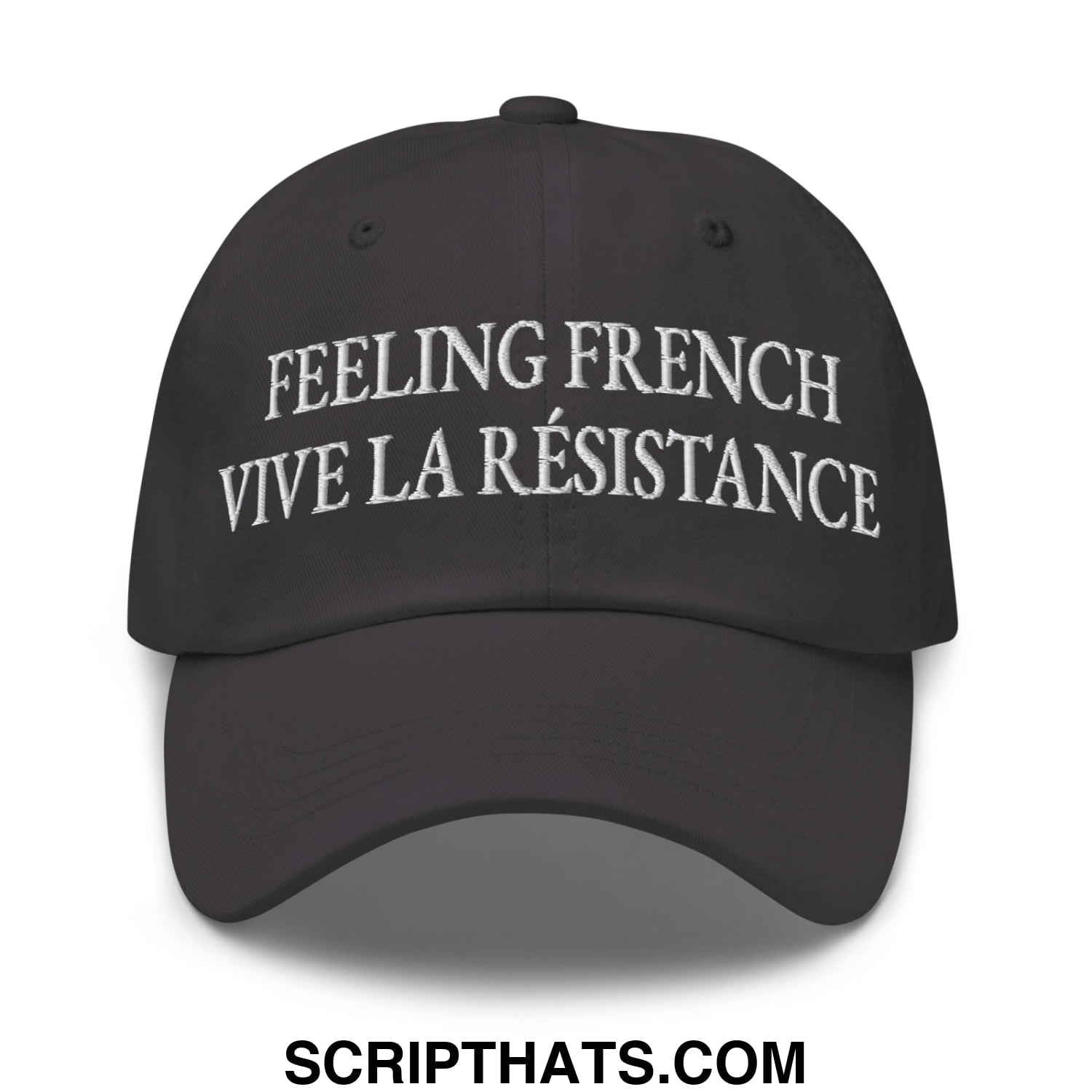 Feeling French Vive la Résistance Embroidered Unstructured Dad Hat Dark Grey