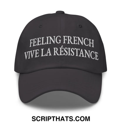 Feeling French Vive la Résistance Embroidered Unstructured Dad Hat Dark Grey