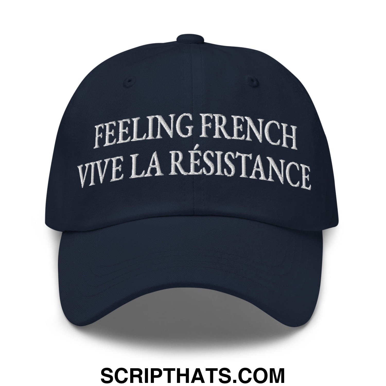 Feeling French Vive la Résistance Embroidered Unstructured Dad Hat Navy