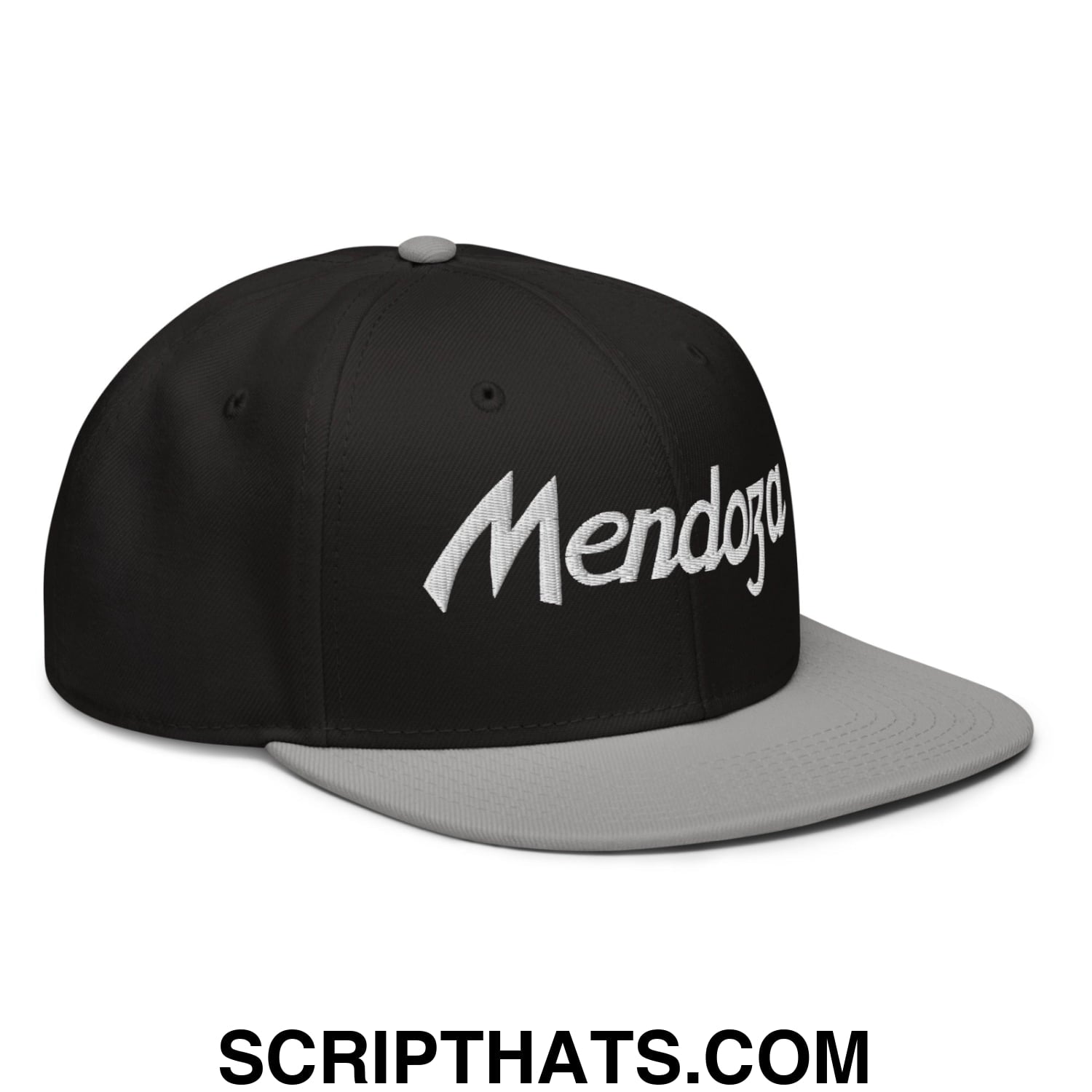 Fernando Mendoza 2026 Raiders Draft Day Vintage Sports Script Embroidered Flat Brim Bill Snapback Hat Gray Black Black