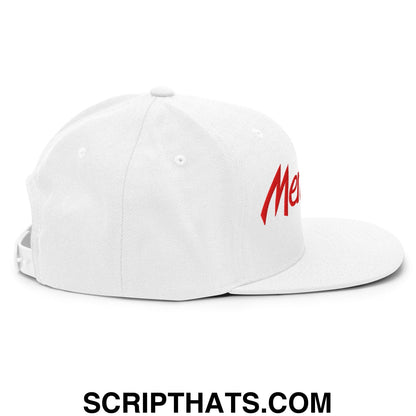 Fernando Mendoza Sports Script Football Embroidered Flat Bill Brim Snapback Hat White