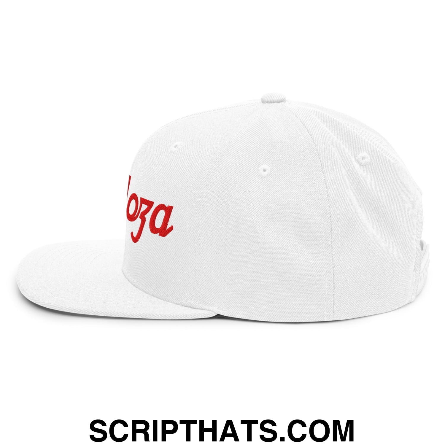 Fernando Mendoza Sports Script Football Embroidered Flat Bill Brim Snapback Hat White
