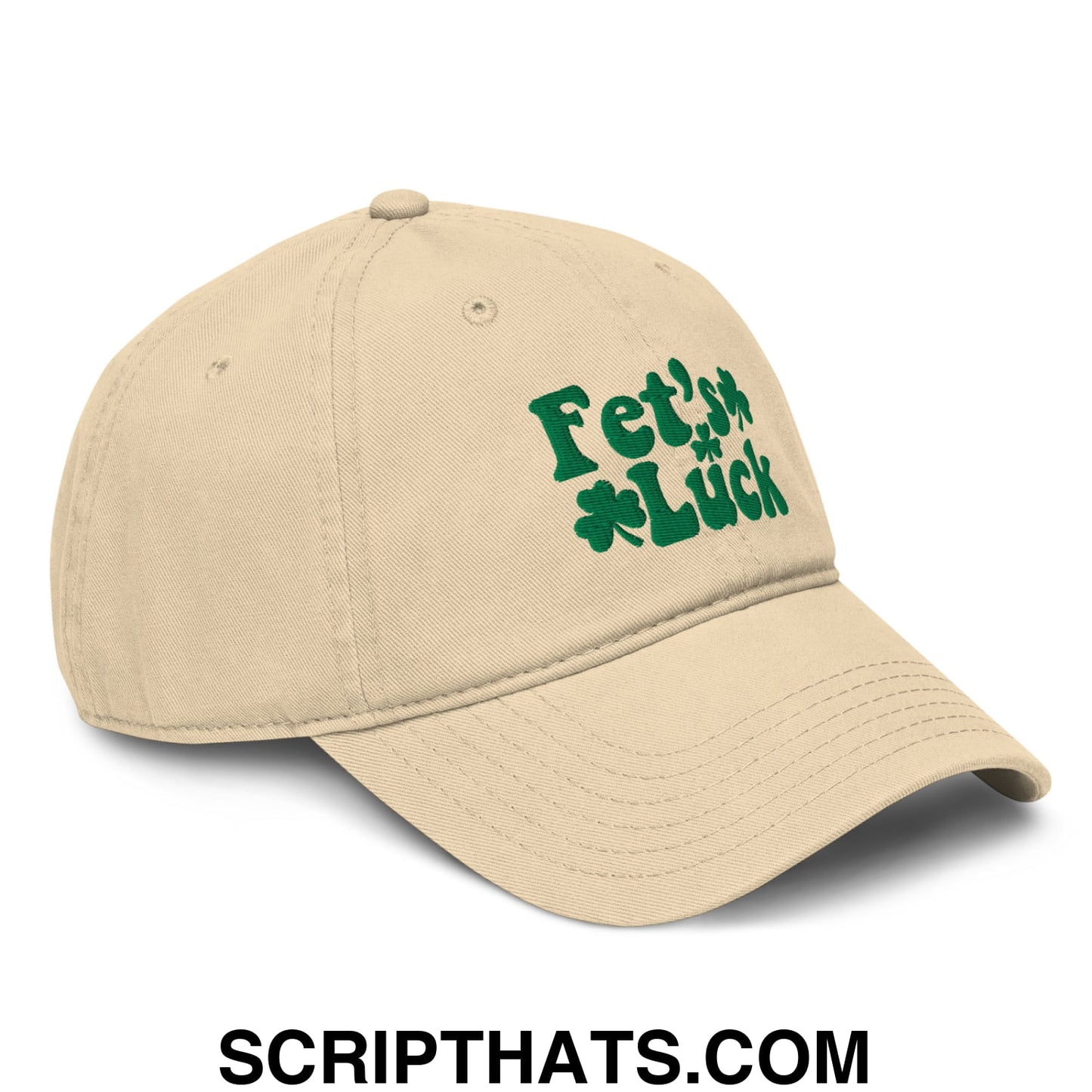 Fet's Luck St. Patrick's Day Embroidered Baseball Dad Hat Khaki