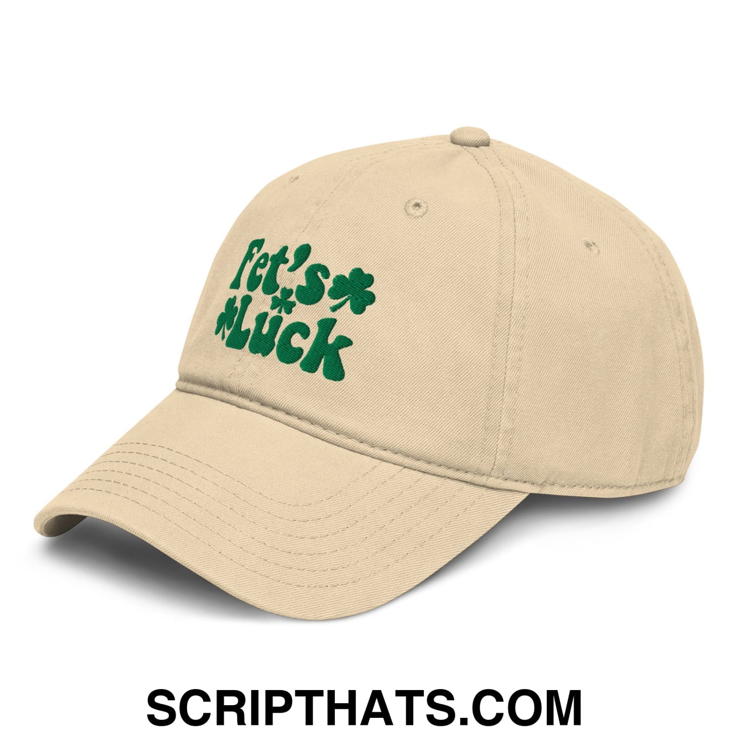 Fet's Luck St. Patrick's Day Embroidered Baseball Dad Hat Khaki