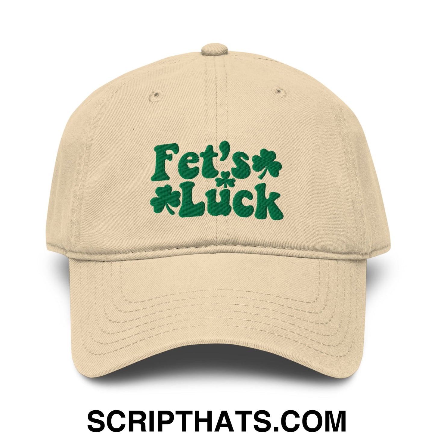 Fet's Luck St. Patrick's Day Embroidered Baseball Dad Hat Khaki
