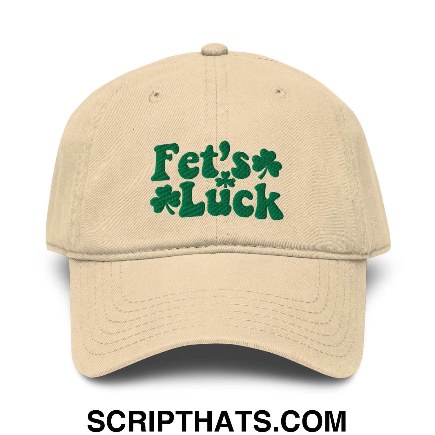 Fet's Luck St. Patrick's Day Embroidered Baseball Dad Hat Khaki