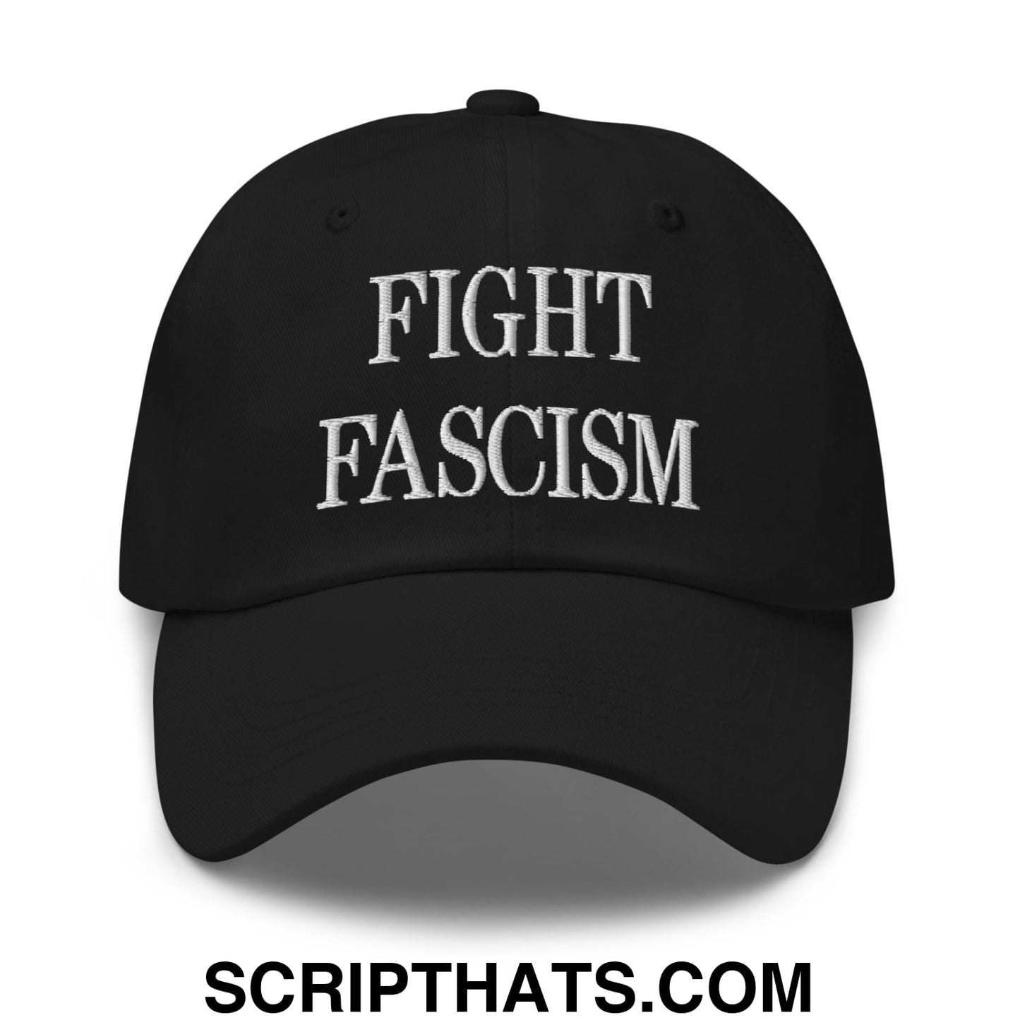 Fight Fascism Embroidered Unstructured Dad Hat Black