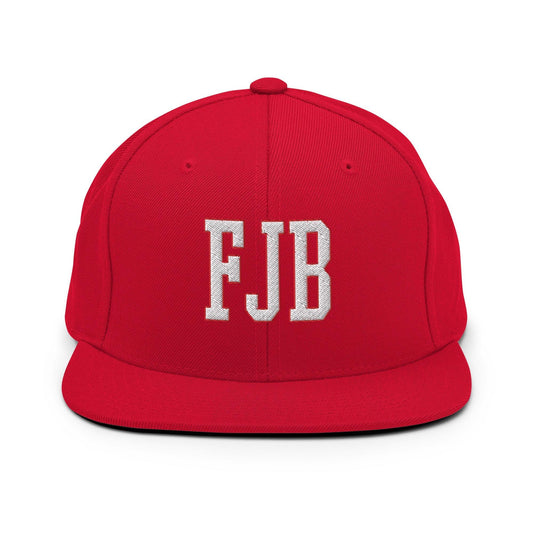 FJB F Joe Biden Block Flat Bill Brim Snapback Hat Red