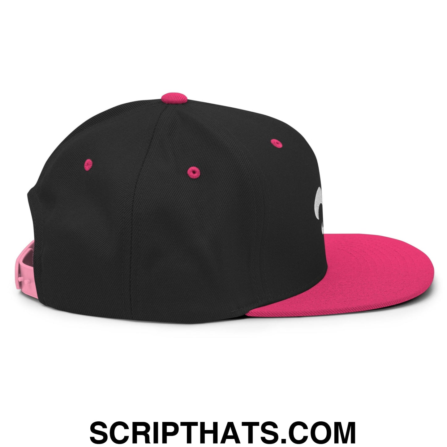Fleur De Lis Mardi Gras Embroidered Flat Bill Brim Snapback Hat Black Neon Pink
