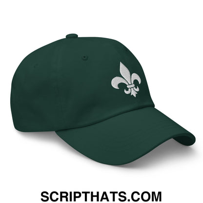 Fleur De Lis Mardi Gras Embroidered Unstructured Dad Hat Spruce