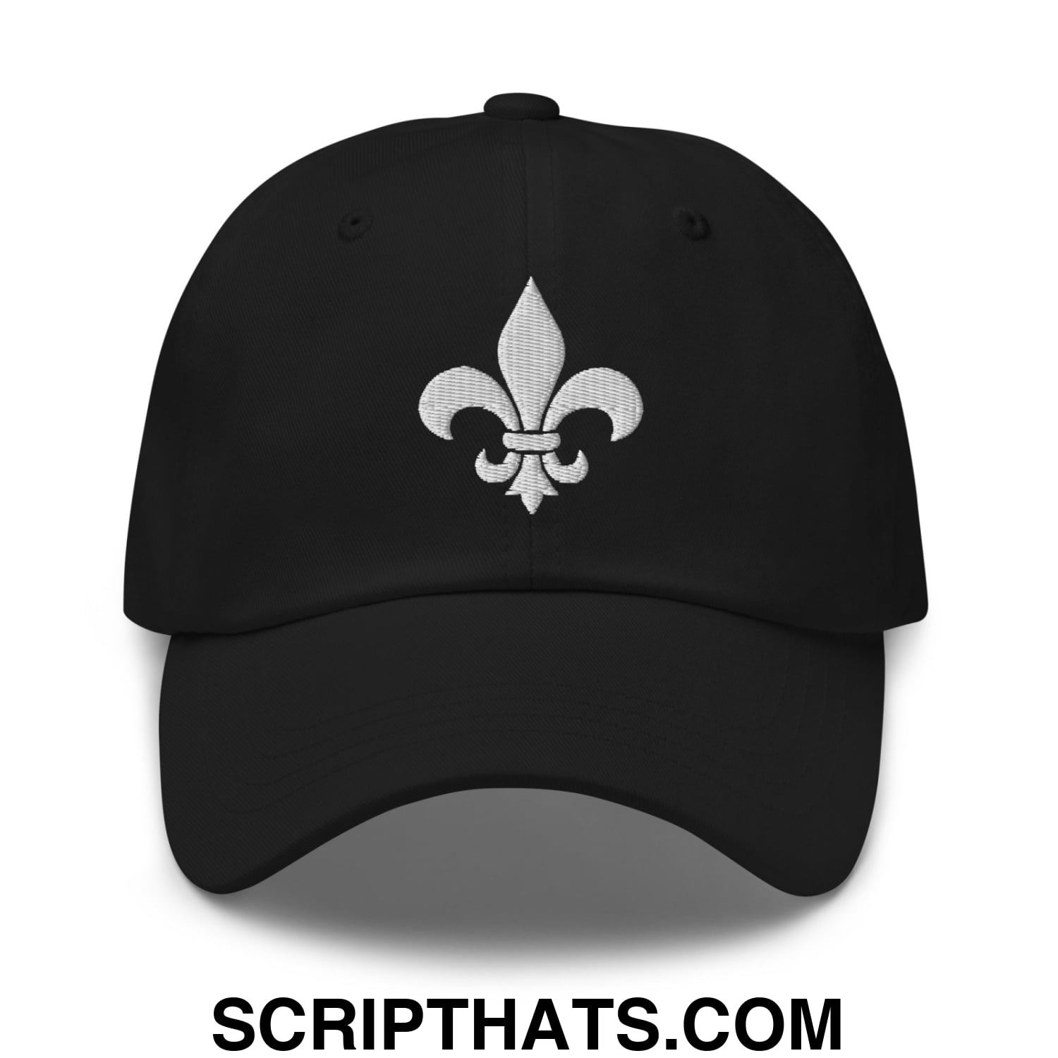 Fleur De Lis Mardi Gras Embroidered Unstructured Dad Hat Black