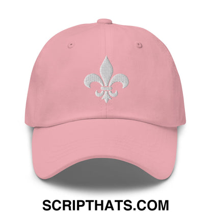 Fleur De Lis Mardi Gras Embroidered Unstructured Dad Hat Pink