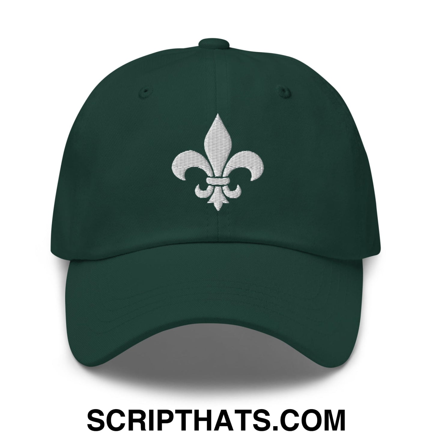 Fleur De Lis Mardi Gras Embroidered Unstructured Dad Hat Spruce