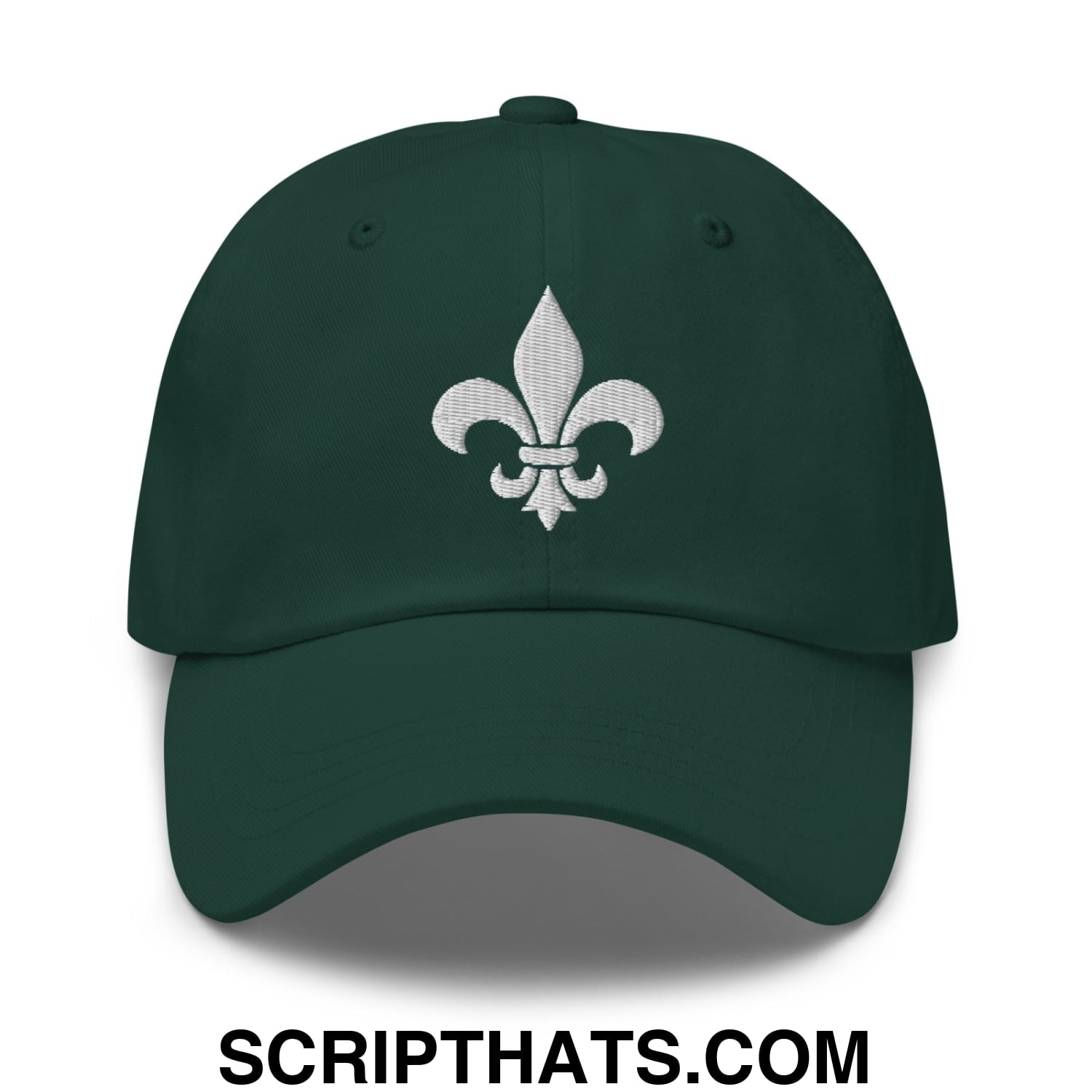 Fleur De Lis Mardi Gras Embroidered Unstructured Dad Hat Spruce