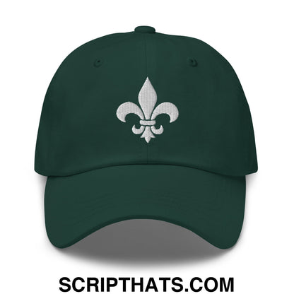 Fleur De Lis Mardi Gras Embroidered Unstructured Dad Hat Spruce