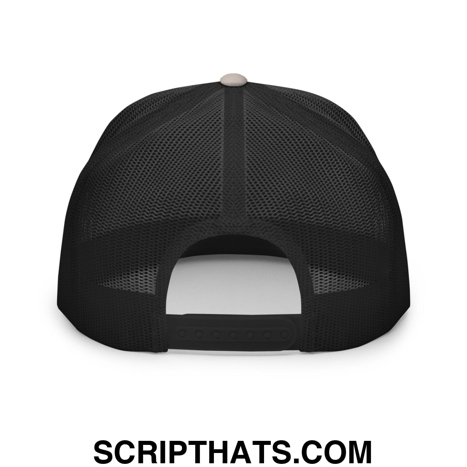 Flippers Up Resist Penguin Embroidered Flat Bill Brim Mesh Trucker Hat Silver Black