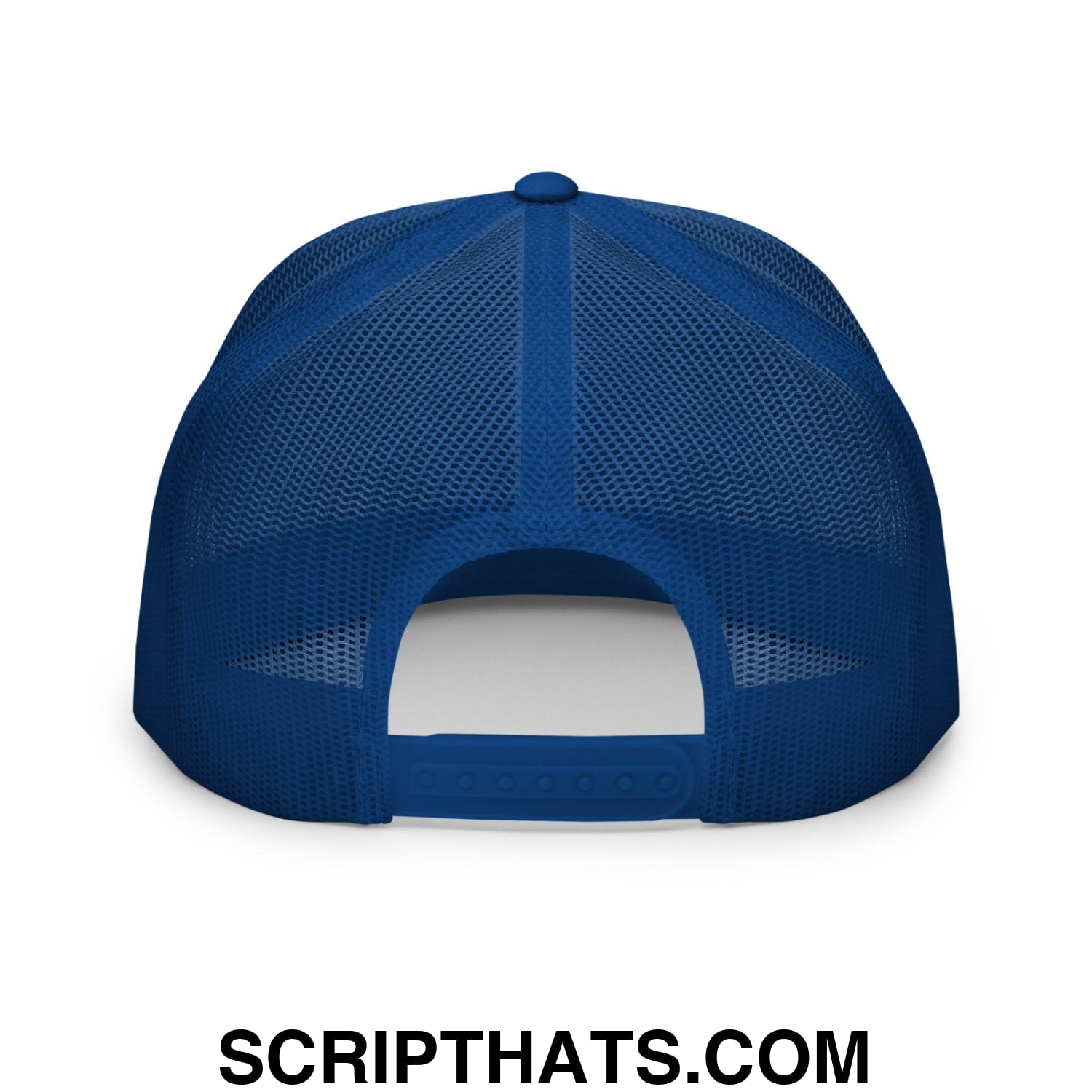 Flippers Up Resist Penguin Embroidered Flat Bill Brim Mesh Trucker Hat Royal White Royal