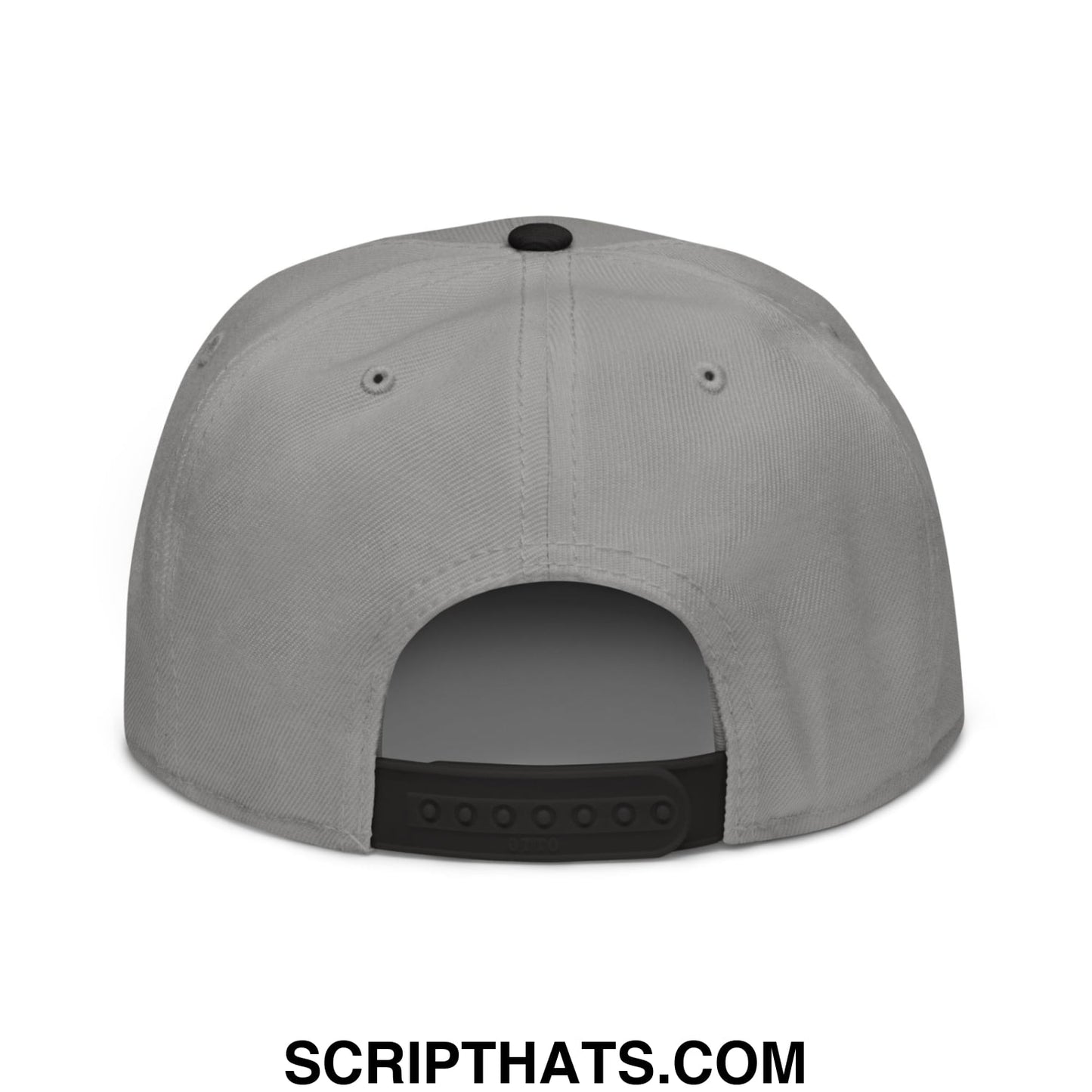 Flippers Up Resist Penguin Embroidered Flat Brim Bill Snapback Hat Black Gray Gray