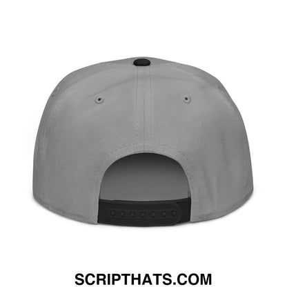 Flippers Up Resist Penguin Embroidered Flat Brim Bill Snapback Hat Black Gray Gray