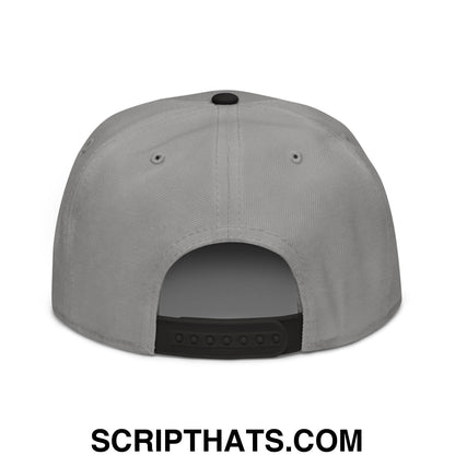 Flippers Up Resist Penguin Embroidered Flat Brim Bill Snapback Hat Black Gray Gray