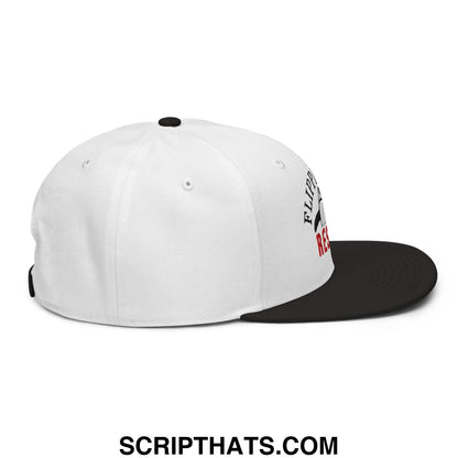 Flippers Up Resist Penguin Embroidered Flat Brim Bill Snapback Hat Black White White