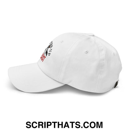 Flippers Up Resist Penguin Embroidered Unstructured Dad Hat White