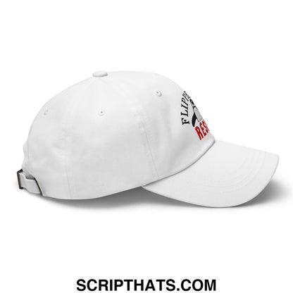 Flippers Up Resist Penguin Embroidered Unstructured Dad Hat White