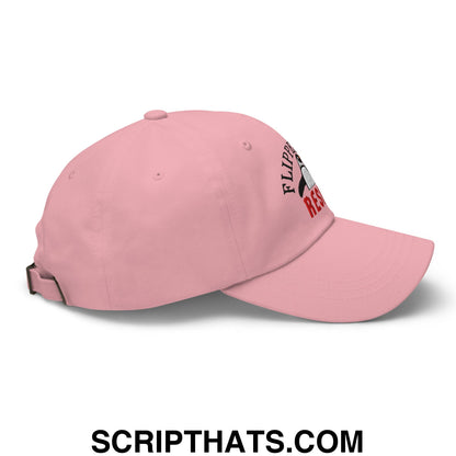 Flippers Up Resist Penguin Embroidered Unstructured Dad Hat Pink