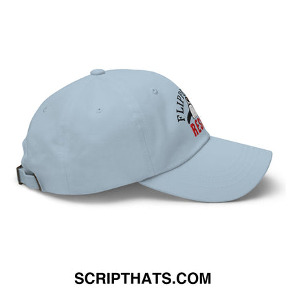 Flippers Up Resist Penguin Embroidered Unstructured Dad Hat Light Blue
