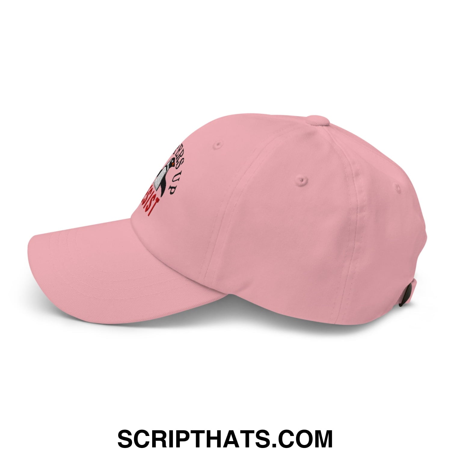 Flippers Up Resist Penguin Embroidered Unstructured Dad Hat Pink