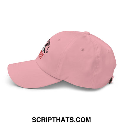 Flippers Up Resist Penguin Embroidered Unstructured Dad Hat Pink