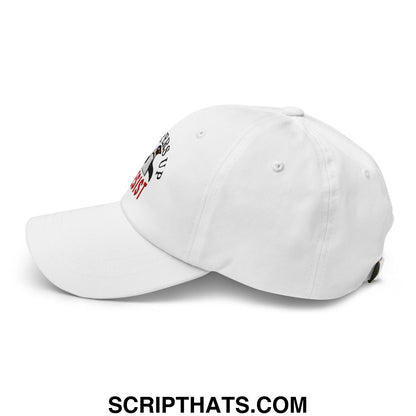 Flippers Up Resist Penguin Embroidered Unstructured Dad Hat White