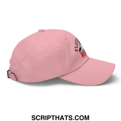 Flippers Up Resist Penguin Embroidered Unstructured Dad Hat Pink