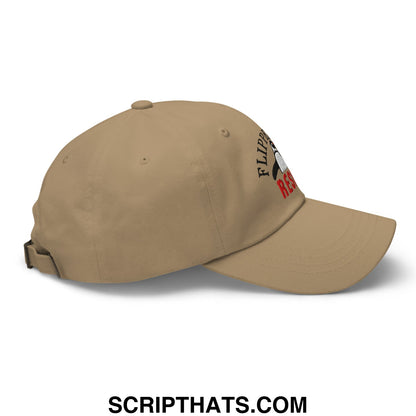 Flippers Up Resist Penguin Embroidered Unstructured Dad Hat Khaki