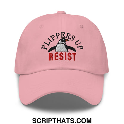 Flippers Up Resist Penguin Embroidered Unstructured Dad Hat Pink