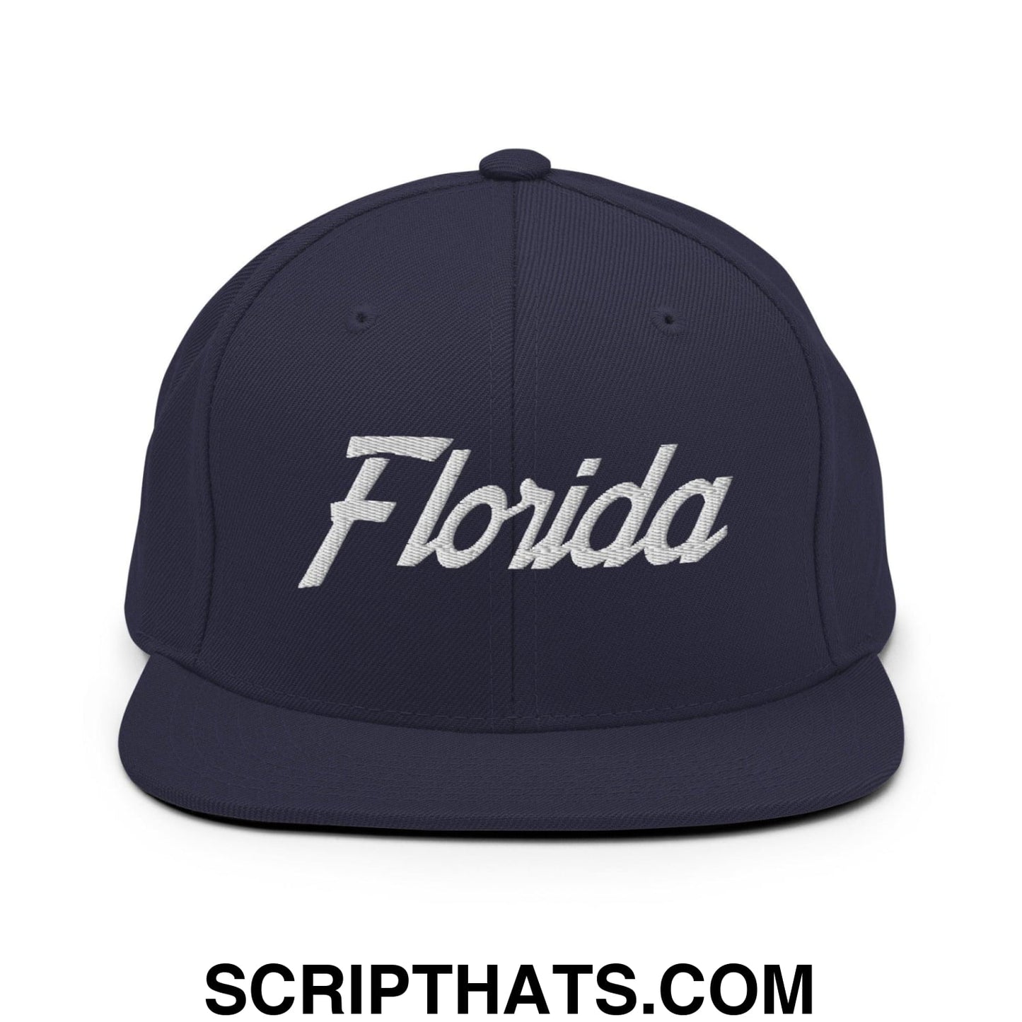 Florida Hockey II Vintage Sports Script Snapback Hat Navy