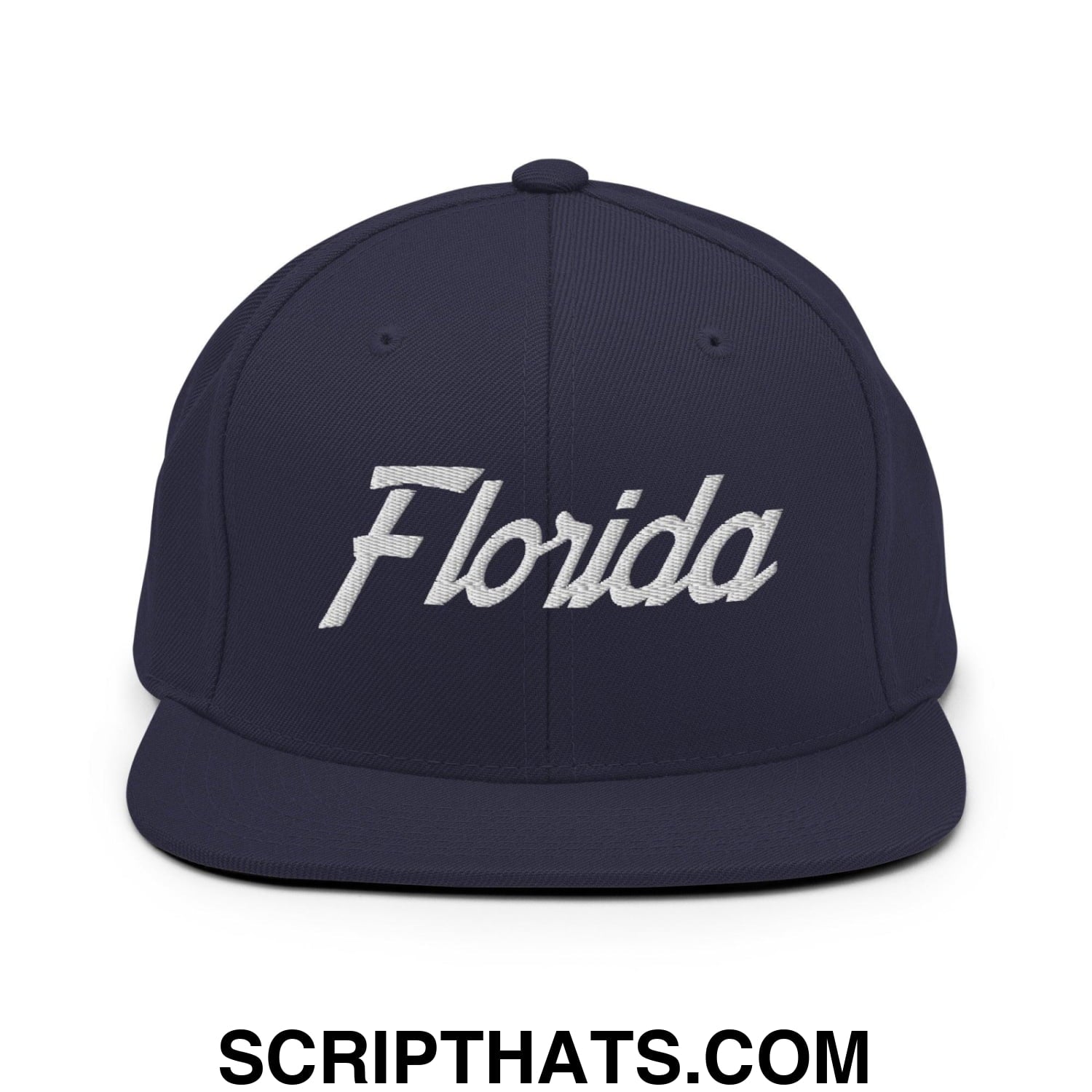 Florida Hockey II Vintage Sports Script Snapback Hat Navy