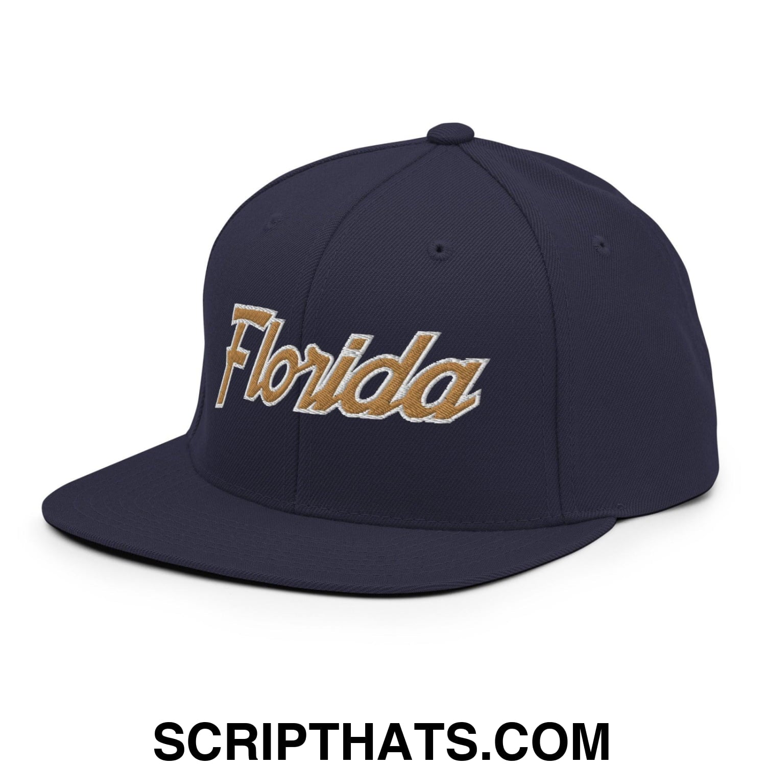 Florida Hockey III Vintage Sports Script Snapback Hat Navy