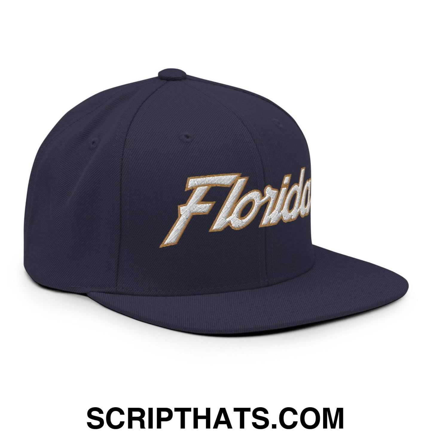 Florida Hockey IV Vintage Sports Script Snapback Hat Navy