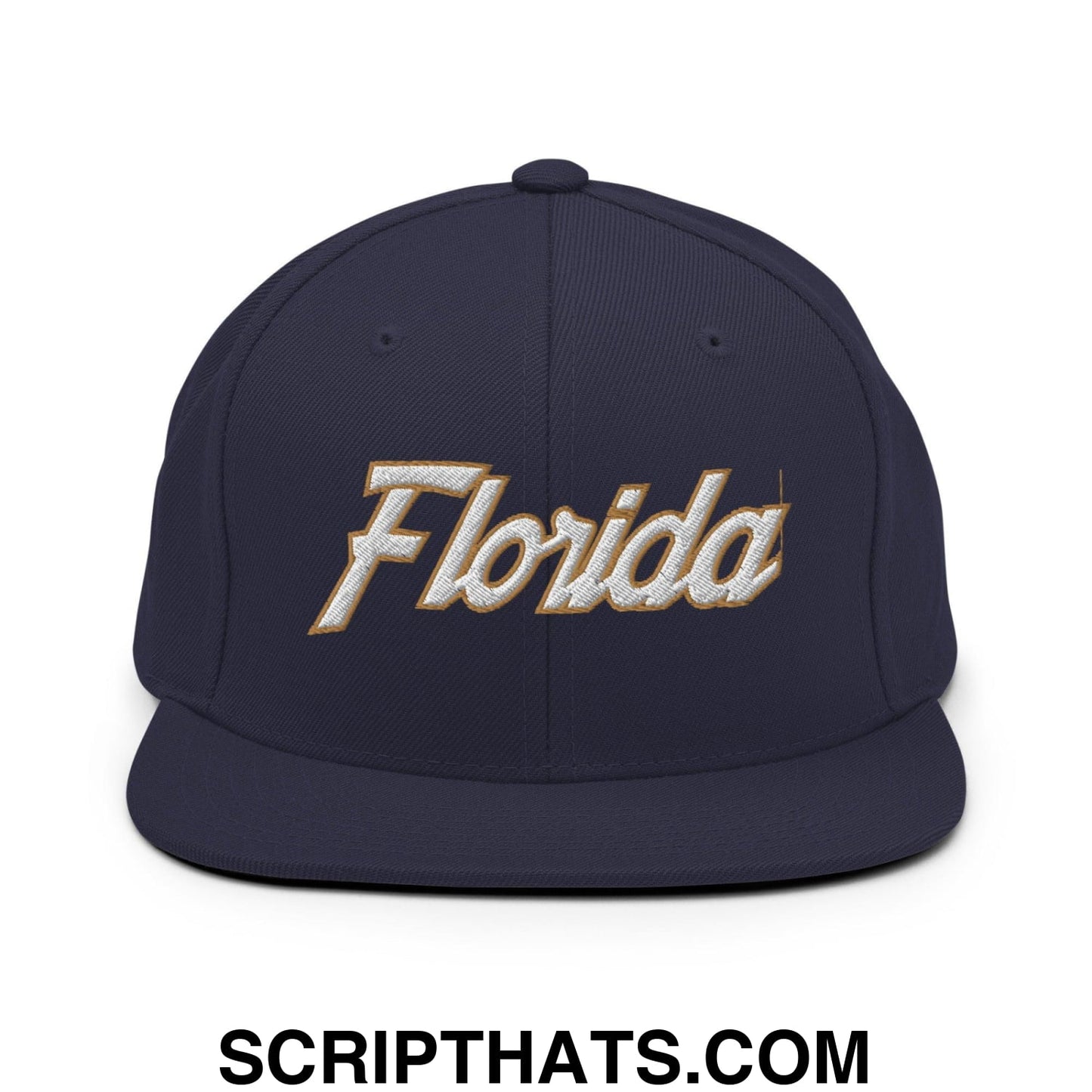 Florida Hockey IV Vintage Sports Script Snapback Hat Navy