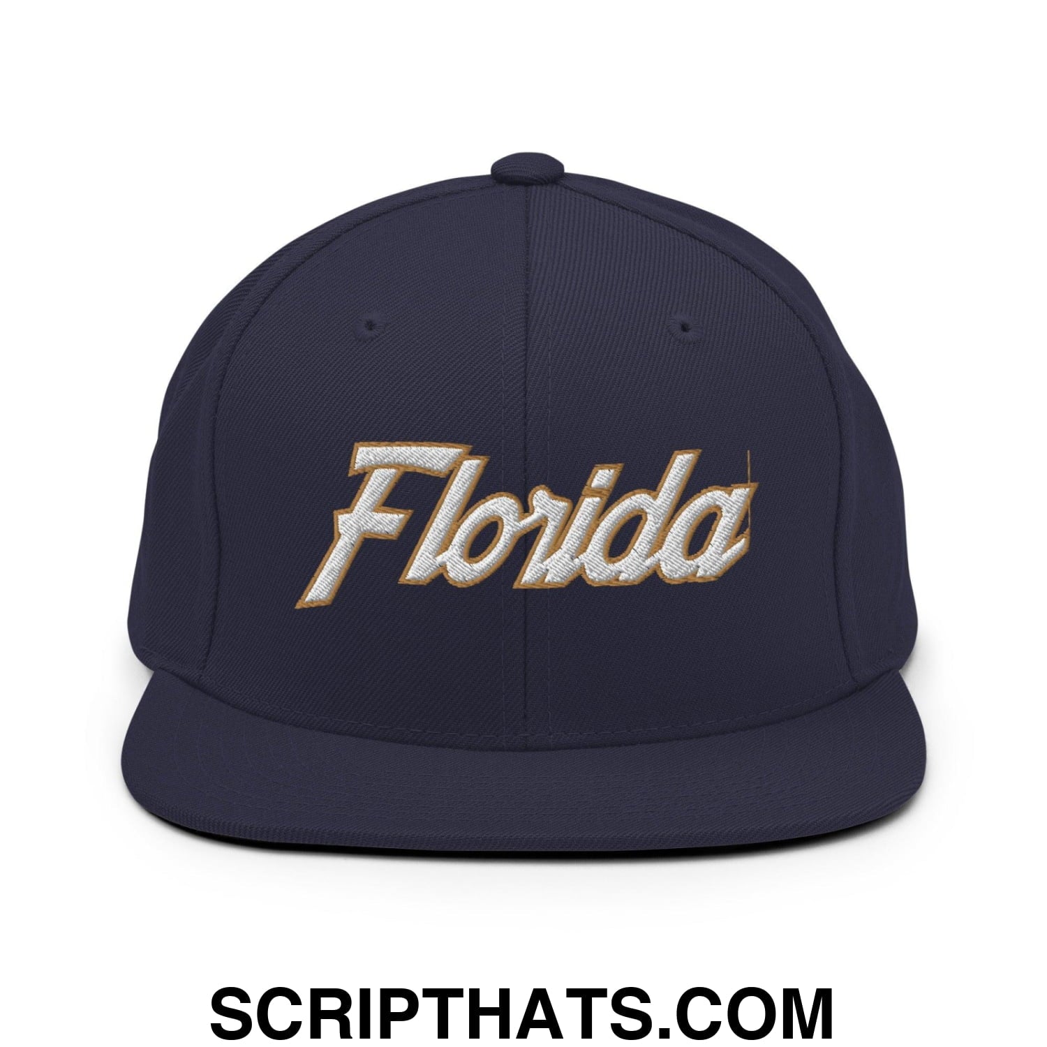 Florida Hockey IV Vintage Sports Script Snapback Hat Navy