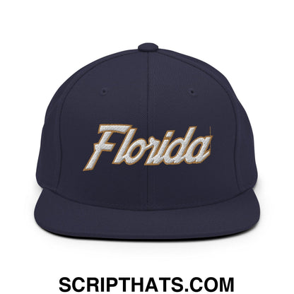 Florida Hockey IV Vintage Sports Script Snapback Hat Navy