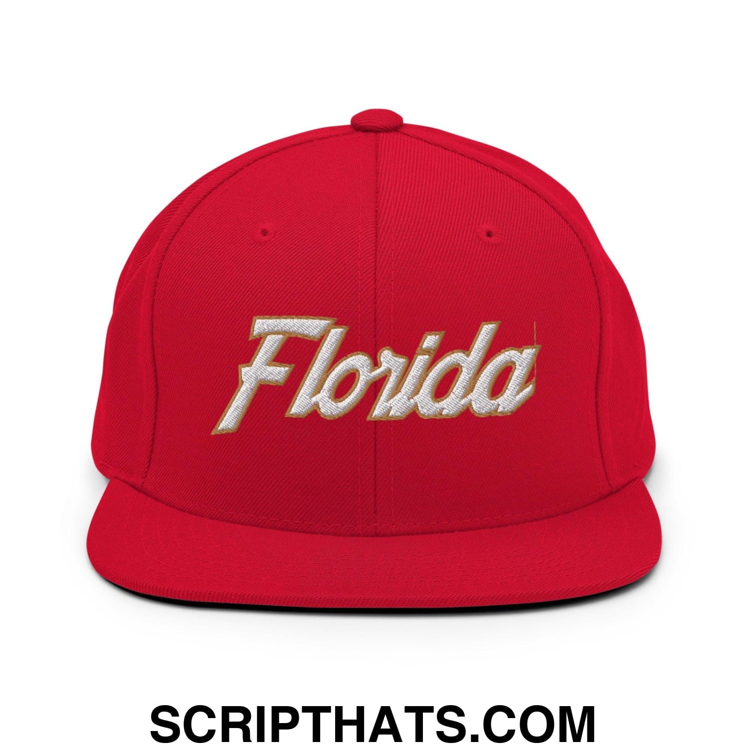 Florida Hockey IV Vintage Sports Script Snapback Hat Red