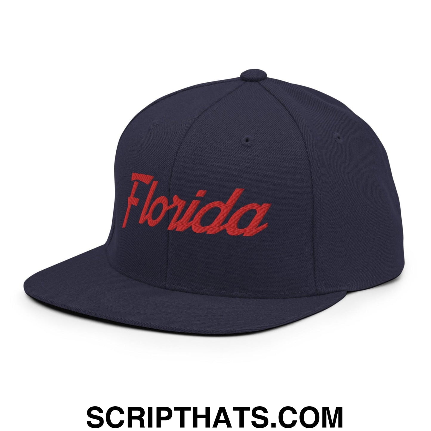 Florida Hockey Vintage Sports Script Snapback Hat Navy