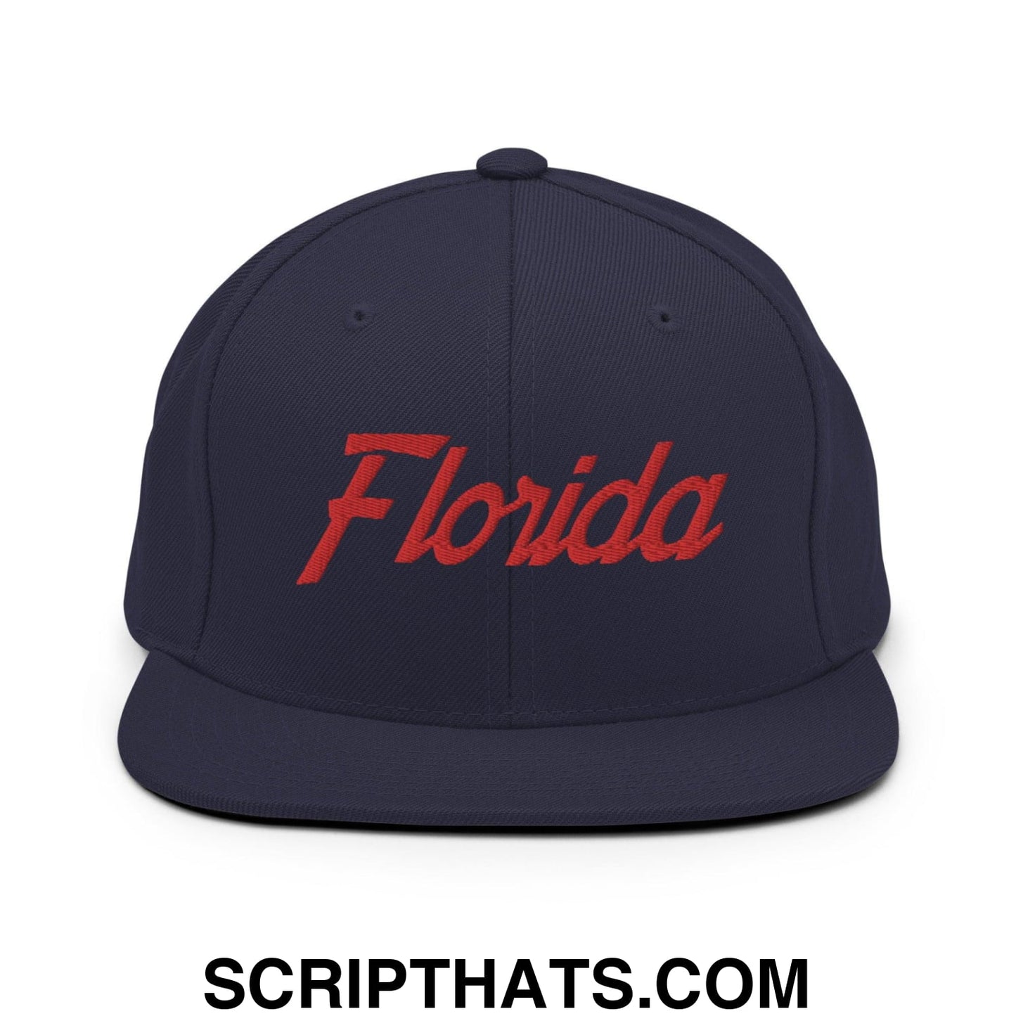 Florida Hockey Vintage Sports Script Snapback Hat Navy