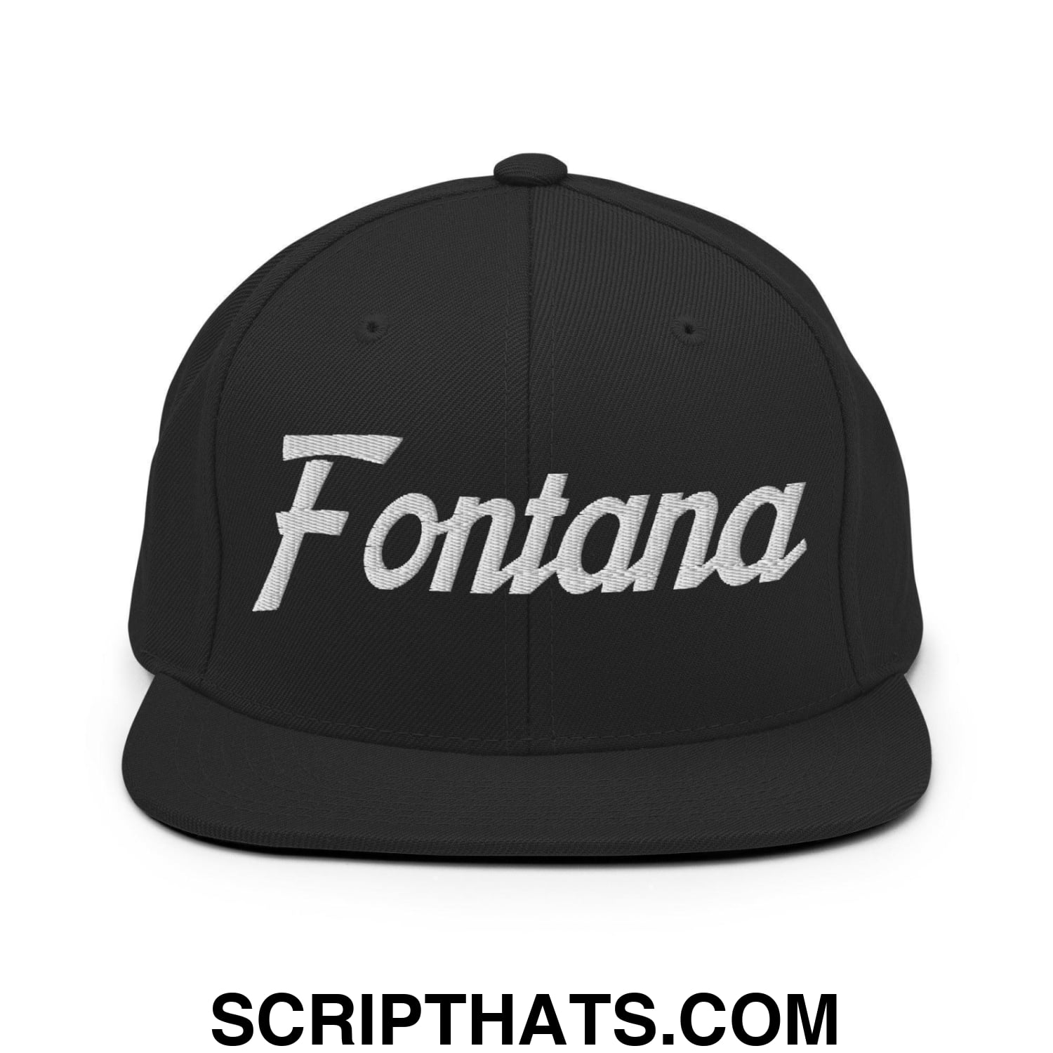 Fontana Script Snapback Hat Black